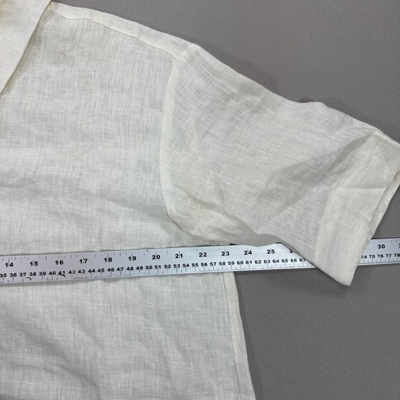 Laude‎ The Label Shirt Oversized Women's XS/S Ivory Ethical Linen Short Sleeve - Picture 4 of 7